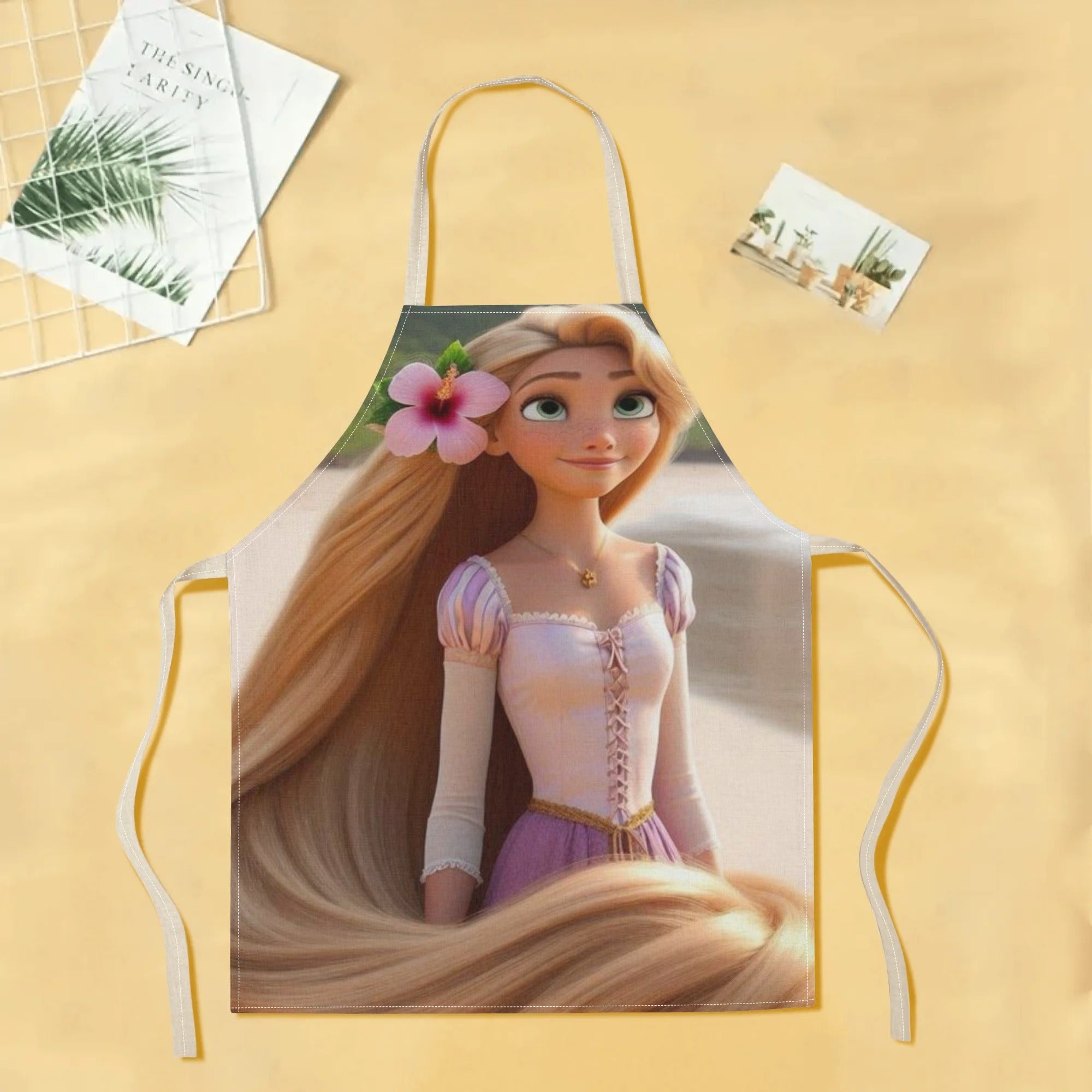 Waterproof Apron for Cooking and Baking, Floral Design, Durable Polyester