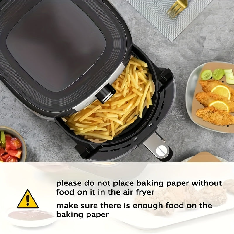 Pack of 50 100 Unbleached Heavy-Duty Perforated Parchment Paper Liners for Air Fryer Oven Steamer