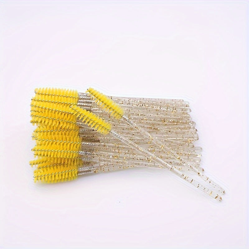 Набор из 10 многоцветных щеточек для ресниц и бровей с щеточками-спулли для макияжа