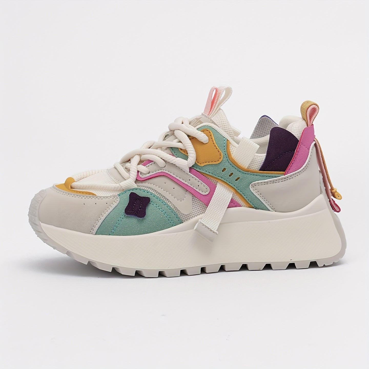 Women’s Mesh Casual Sneakers, Breathable Comfort, Color Block Design