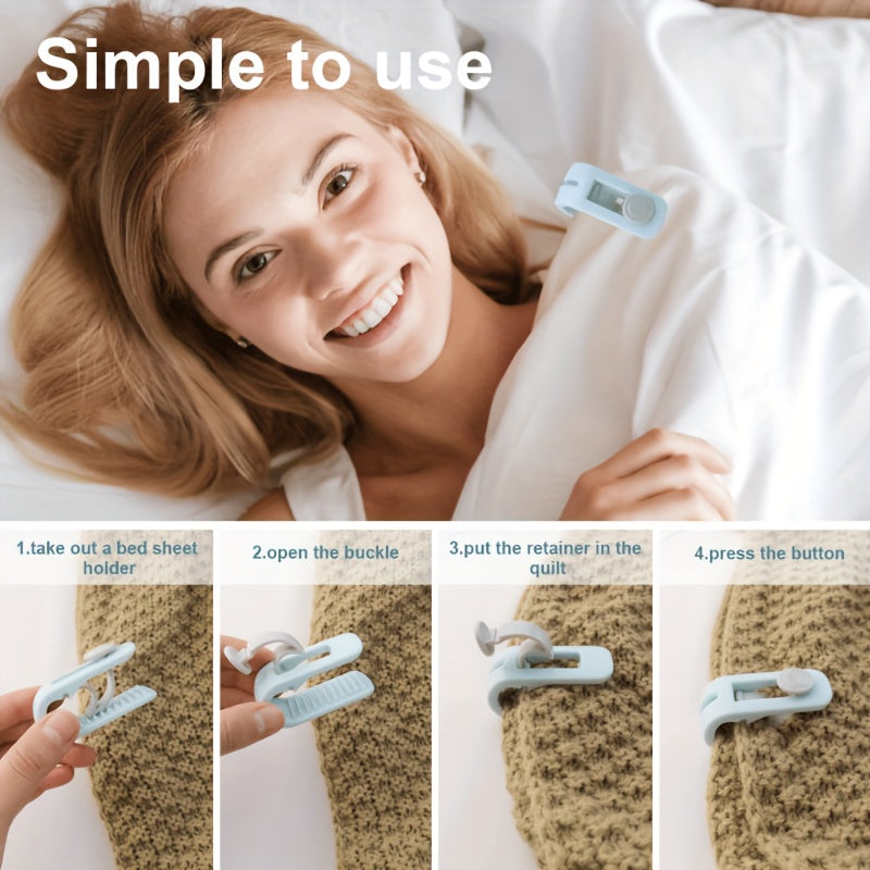 Set of 5 Bed Sheet Holders Non-Slip Clips for Blankets and Quilts Secure Grip