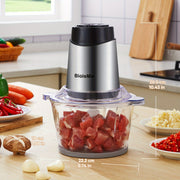 Procesador de alimentos de 500W con picadora de carne, cuenco de vidrio de 1.8L, cuchillas adicionales, enchufe EU