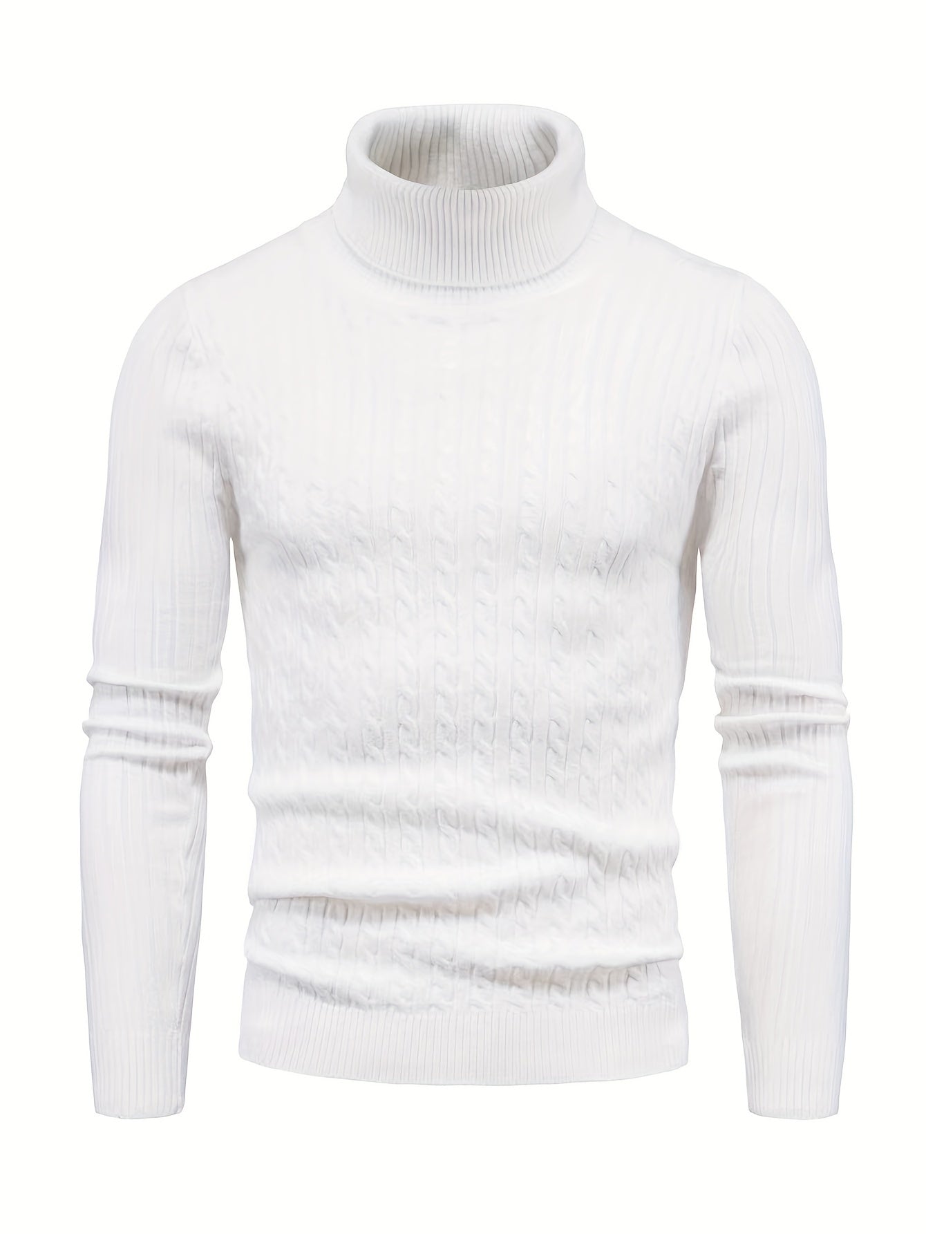 Men's Thermal Top Long Sleeve Solid Color Fall Winter Knit Rayon Sweater