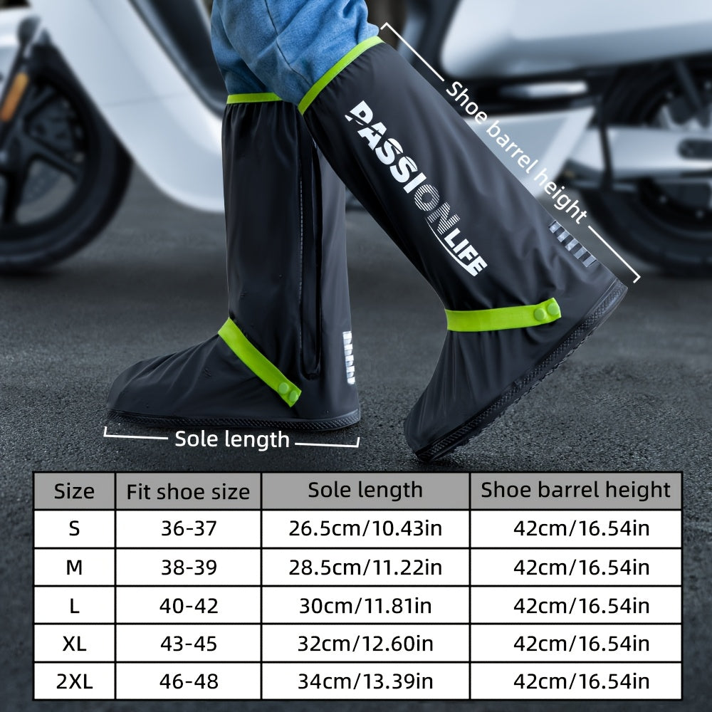 Unisex Waterproof Thick High-Top Shoe Covers for Cycling and Outdoor Activities