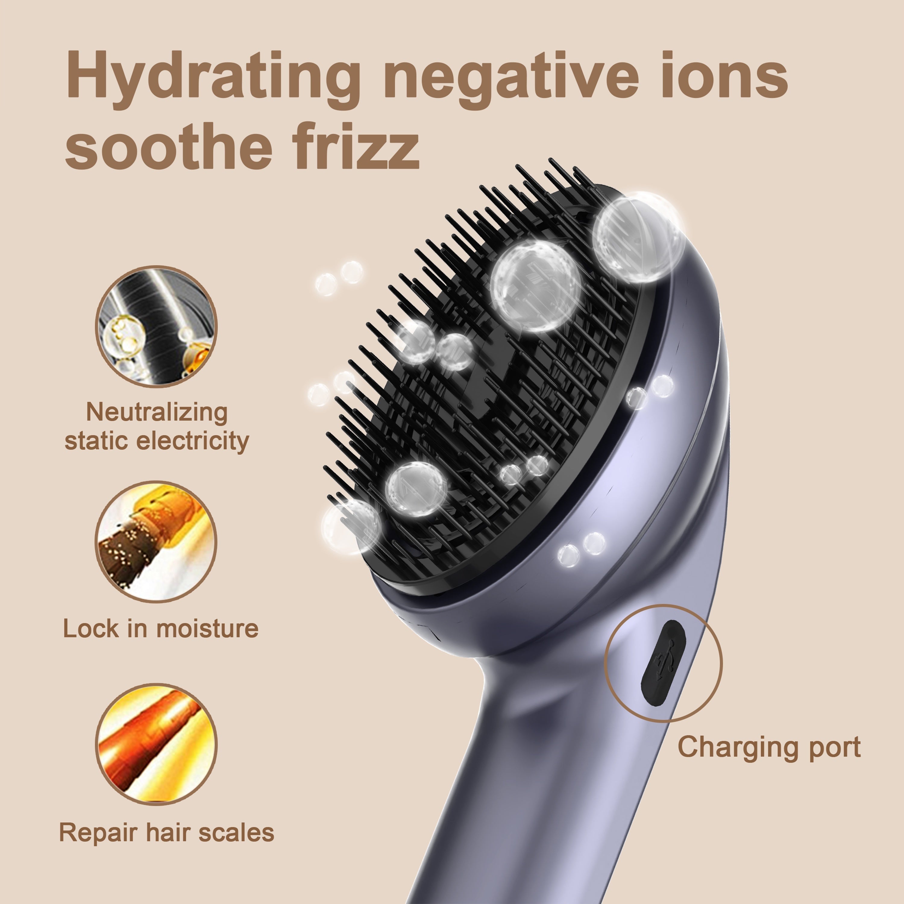 QTLJJBY Elektrik Skalp Massajchisi, Asosiy Yog' Atomizatsiyasi, USB Qayta Zaryadlanadigan Lityum Polimer Batareya, 3D Matritsa Tishli Taroq, 2400 Tezlik/min, Portativ Sochni Oziqlantiruvchi Bosh Massajchisi