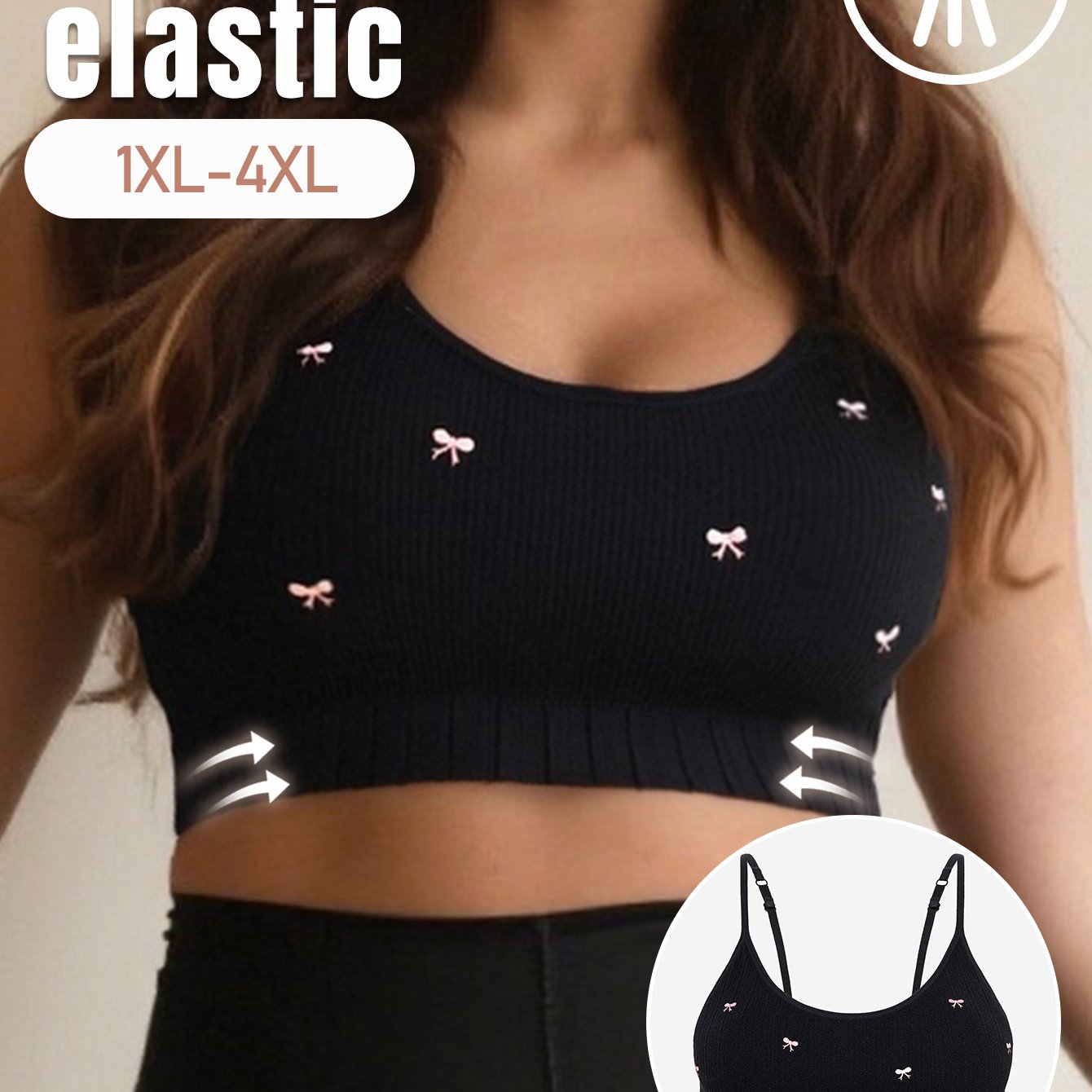 Plus Size Seamless Sports Bra Breathable Supportive Yoga Casual 1XL-4XL