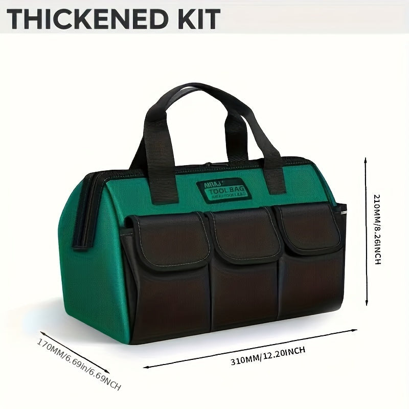 Waterproof Tool Bag with Reflective Strips for Electricians and Carpenters Durable Canvas Grey