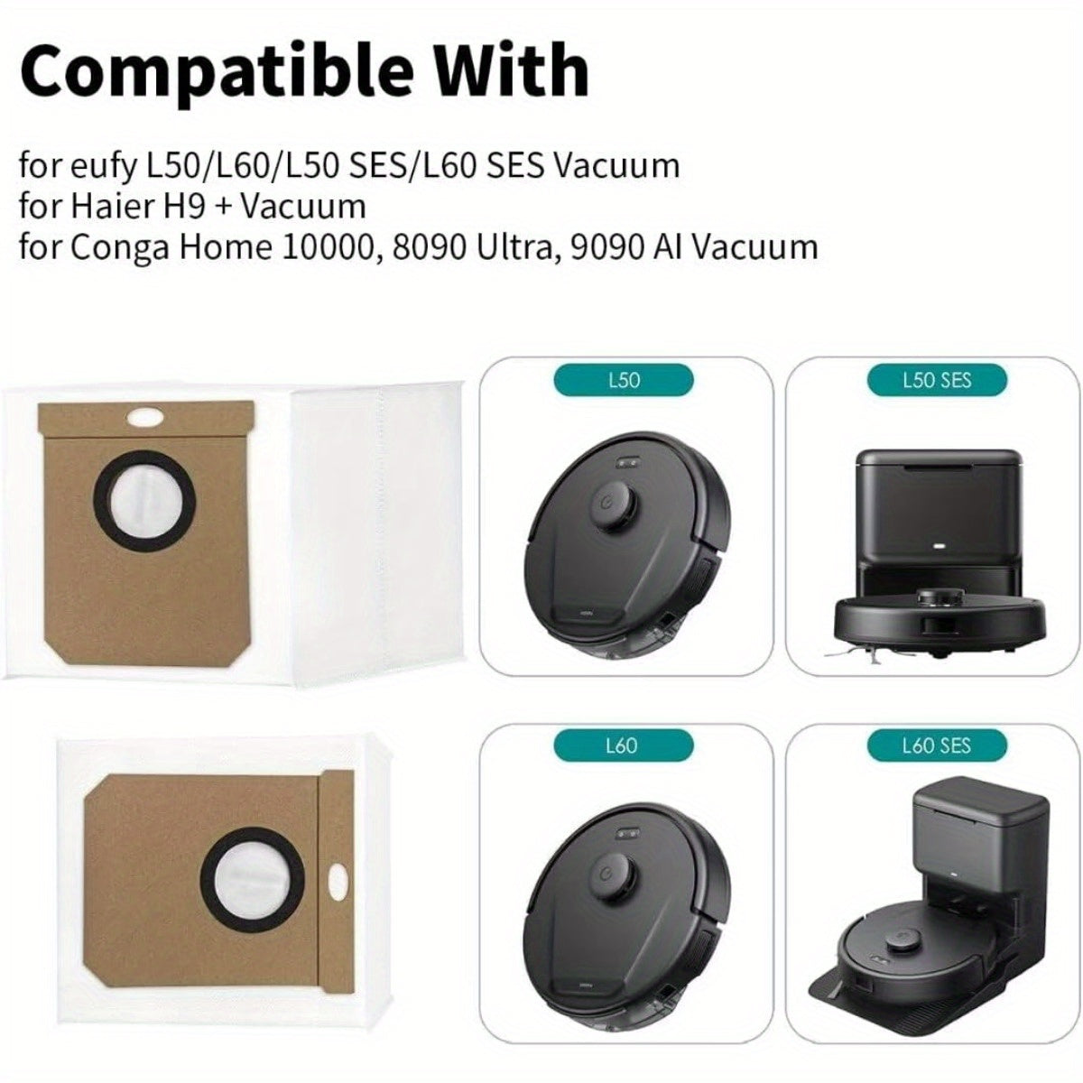 Filtri bilan birga Robot tozalagichlar uchun 2.5L vakuum sumkasi almashtirish