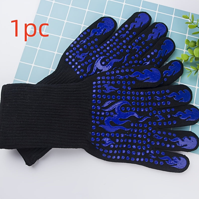 Silicone BBQ Gloves Heat-Resistant Non-Slip for Grilling Baking Camping