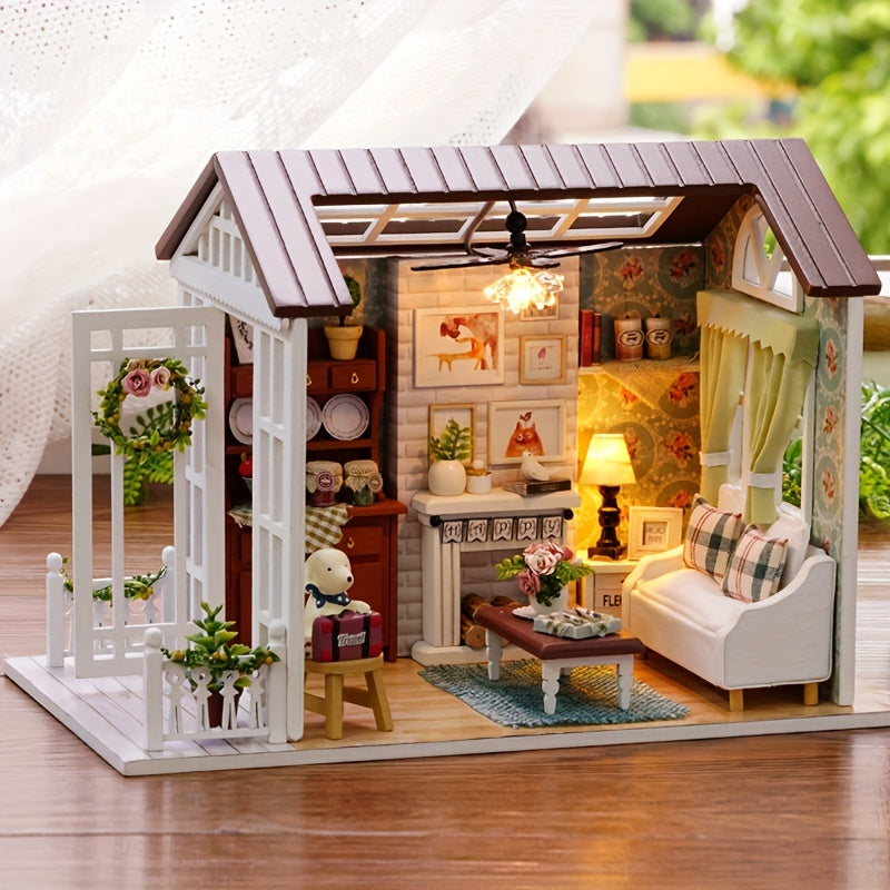 Wooden DIY Miniature House Model for Bedroom and Study Decoration Gift for Valentine's Day and Birthdays