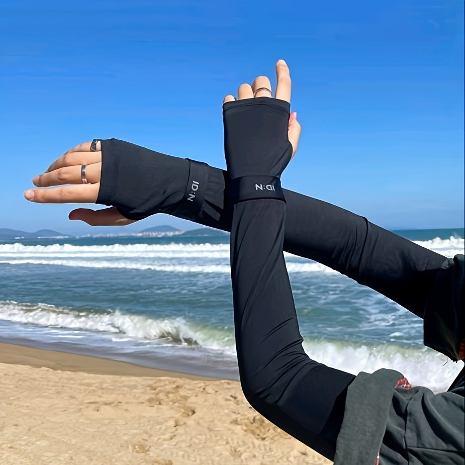 Elastic Fingerless Arm Sleeves for Cycling UV Protection Summer Lightweight