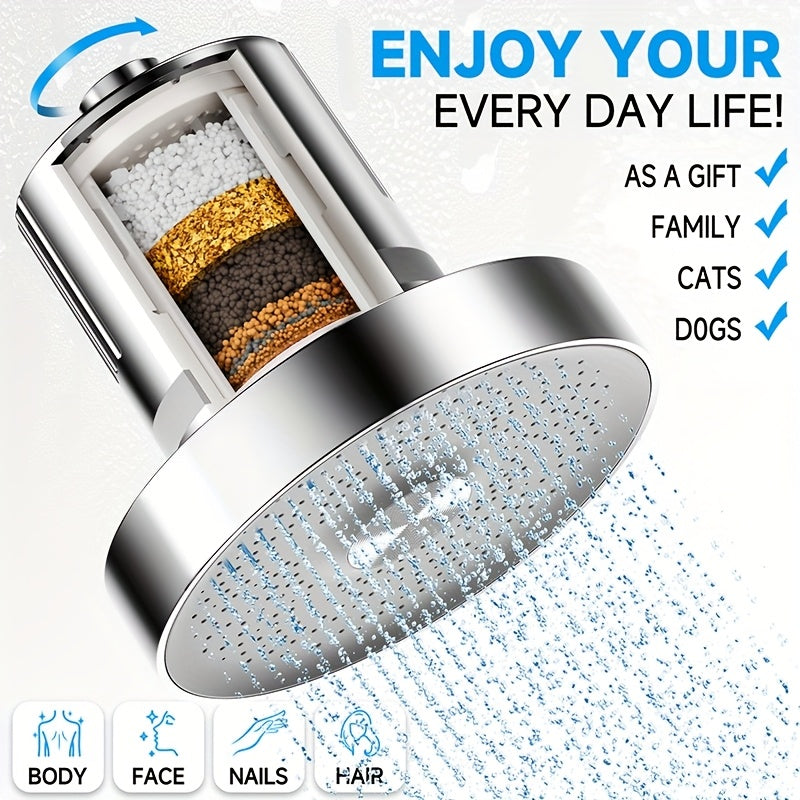 Stainless Steel 6-Inch High-Pressure Rain Shower Head for Hotel Bathrooms