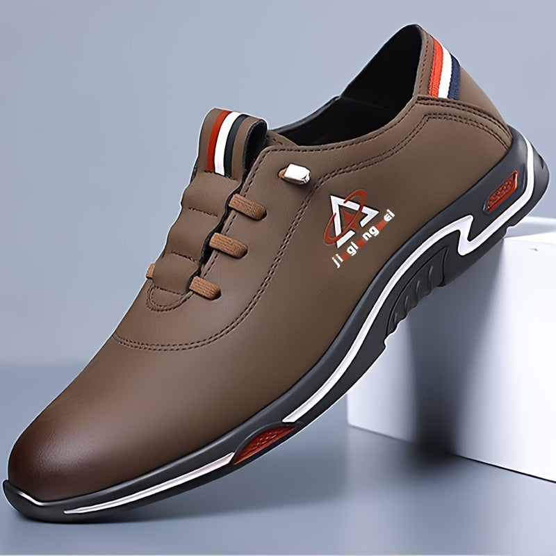 Zapatillas casuales slip-on para hombre, transpirable, de cuero sintético, suela de goma, para todas las estaciones