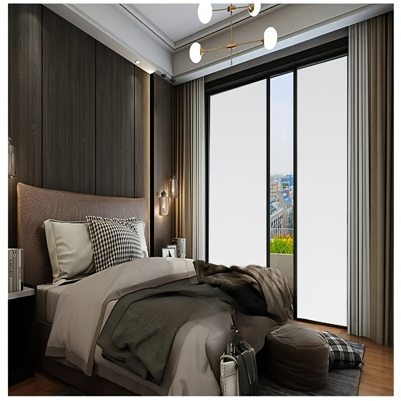 Película de vidrio esmerilado, 1 rollo, removible y reutilizable, cubierta de privacidad para ventanas