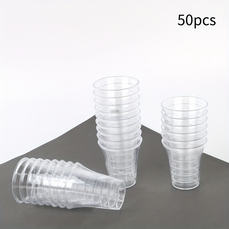 Bir martalik plastmassa shot stakanlar to'plami 50 100 200 500 shisha bayram to'y ichimlik