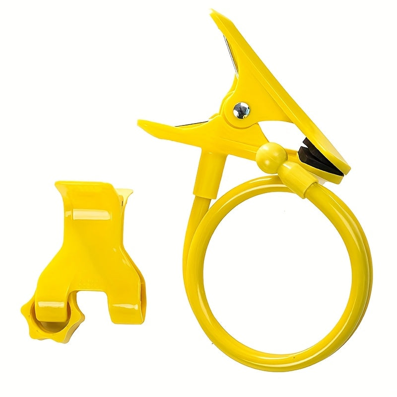 Universal Mobile Phone and Tablet Holder with Curved Double Clip for Headboard