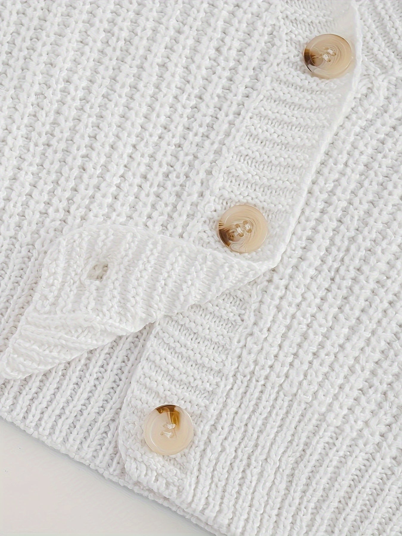 Women's Knit Cardigan Fall Winter Drop Shoulder Ribbed Button Solid Polyester