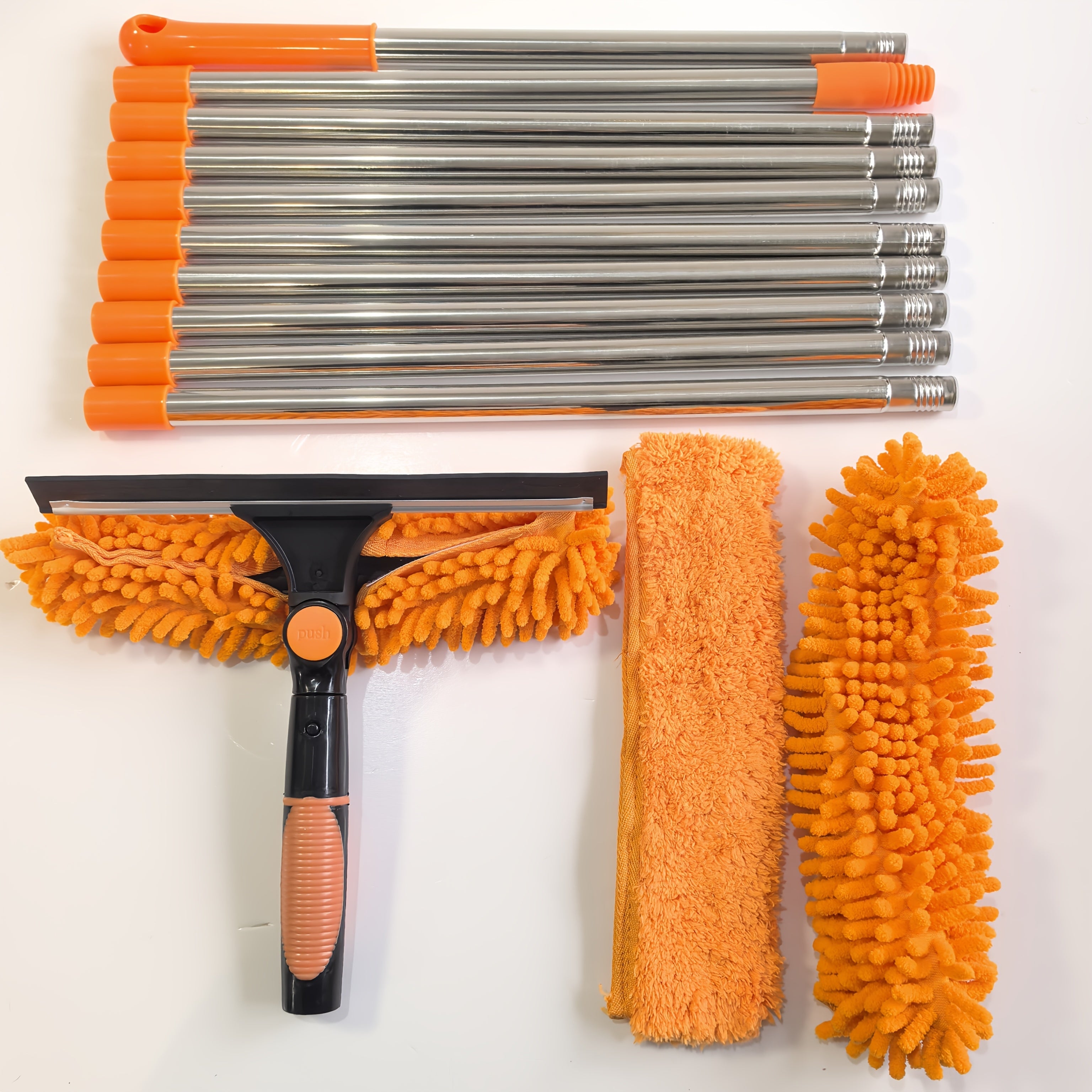 "Ikki tomonlama qirqish va hammom tozalash vositasi bilan yuqori qavatli shisha tozalash to'plami - zanglamaydigan po'lat va plastikdan tayyorlangan, yotoqxona, yashash xonasi va hammomda foydalanish uchun mukammal"