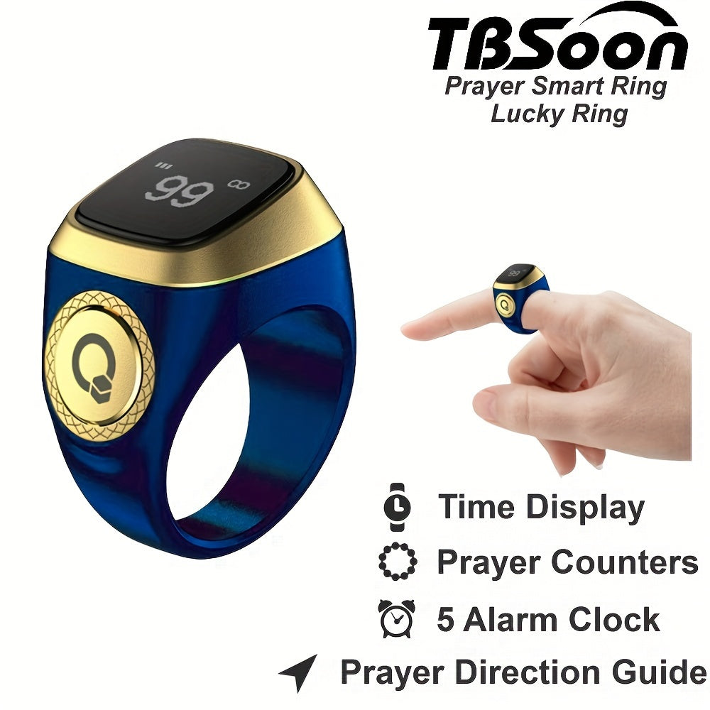 Цифровое кольцо для молитвы с OLED-дисплеем, счетчиками молитв, напоминаниями, указателем направления и будильником Азан