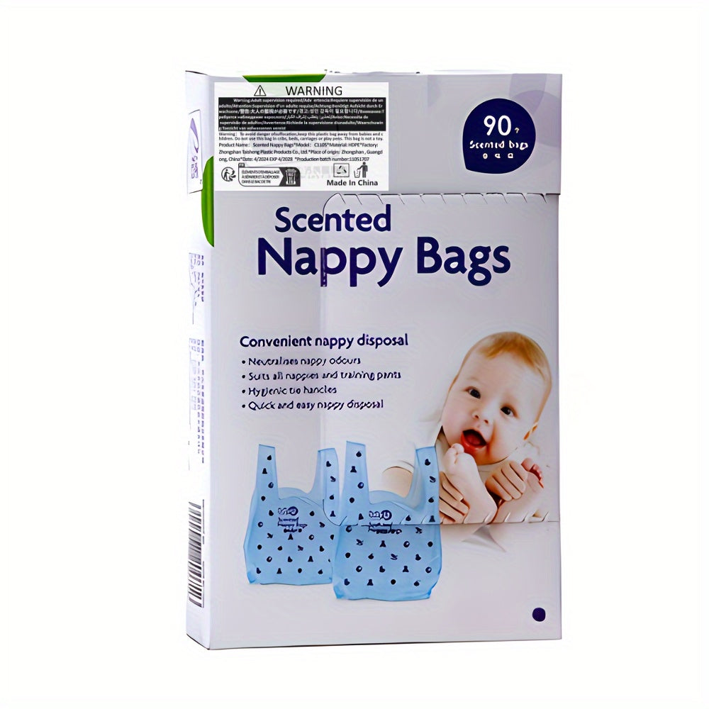Disposable Diaper Bags 10-90 Pack Scented Leak-Proof Garbage Bags for Diapers and Pets