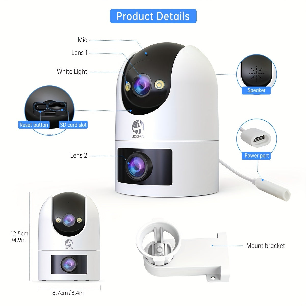 Full HD PTZ Wireless Camera with 5G Wi-Fi Dual Lens Outdoor Surveillance for Home Security
