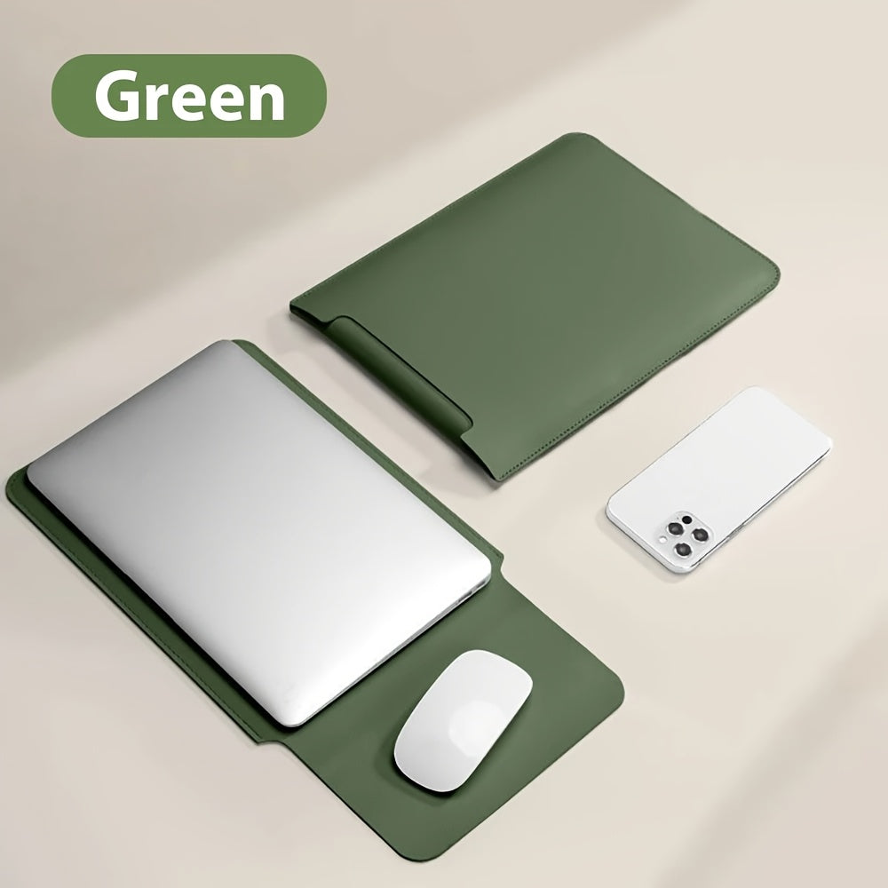 Synthetic Leather Laptop Sleeve for MacBook, Lenovo, Huawei, Xiaomi, iPad Air in Black or Green