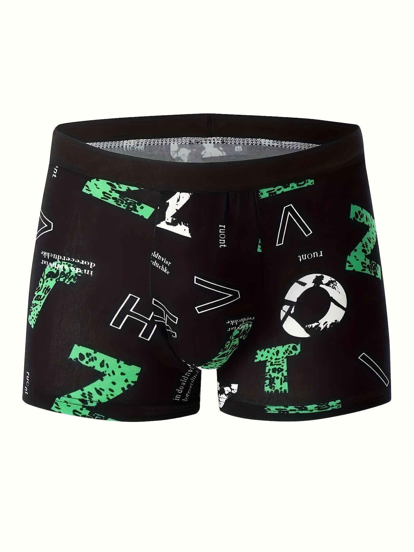 Men's Breathable Letter Pattern Sports Underwear Shortie Polyester Spandex Pack of 6