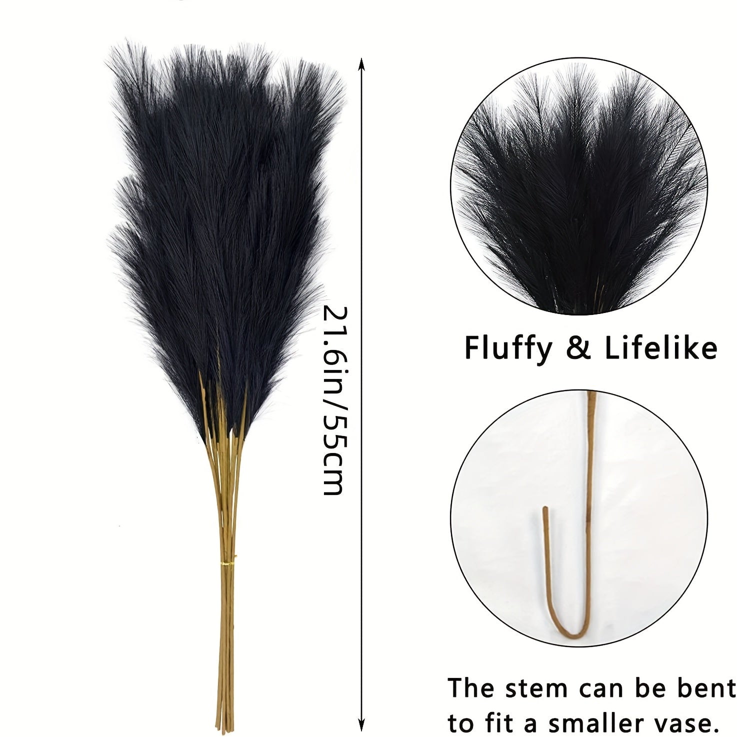 Decoraciones de hierba de pampas artificial bohemia de 54.86cm para uso en mesas durante las fiestas