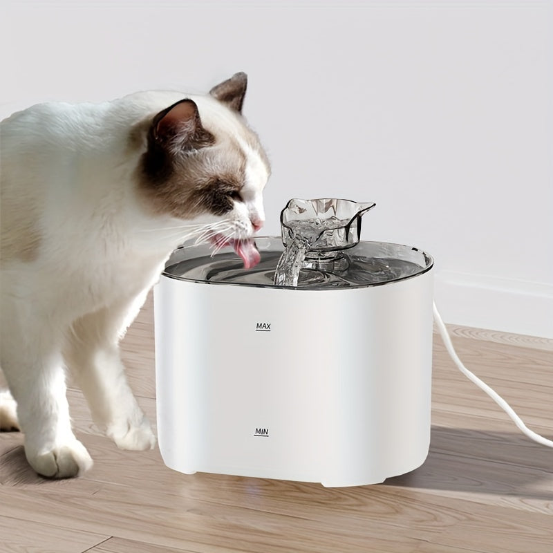 Cat Water Fountain 2.2L USB Powered Silent Filtered Water Large Capacity