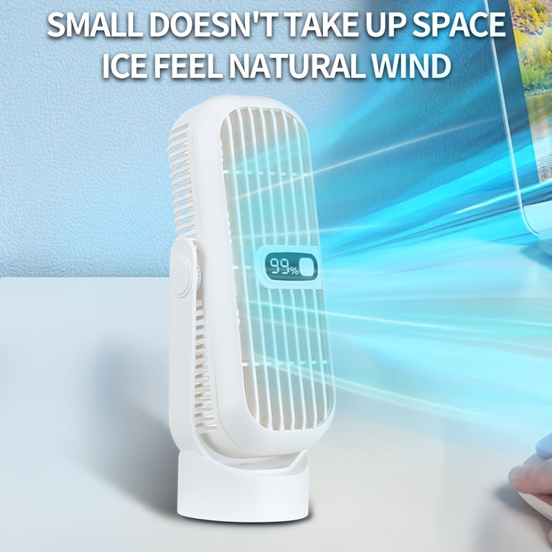 Portable Wireless Desktop Fan with 5-Speed, Mini Cooling Tower Fan, Silent, LED Display
