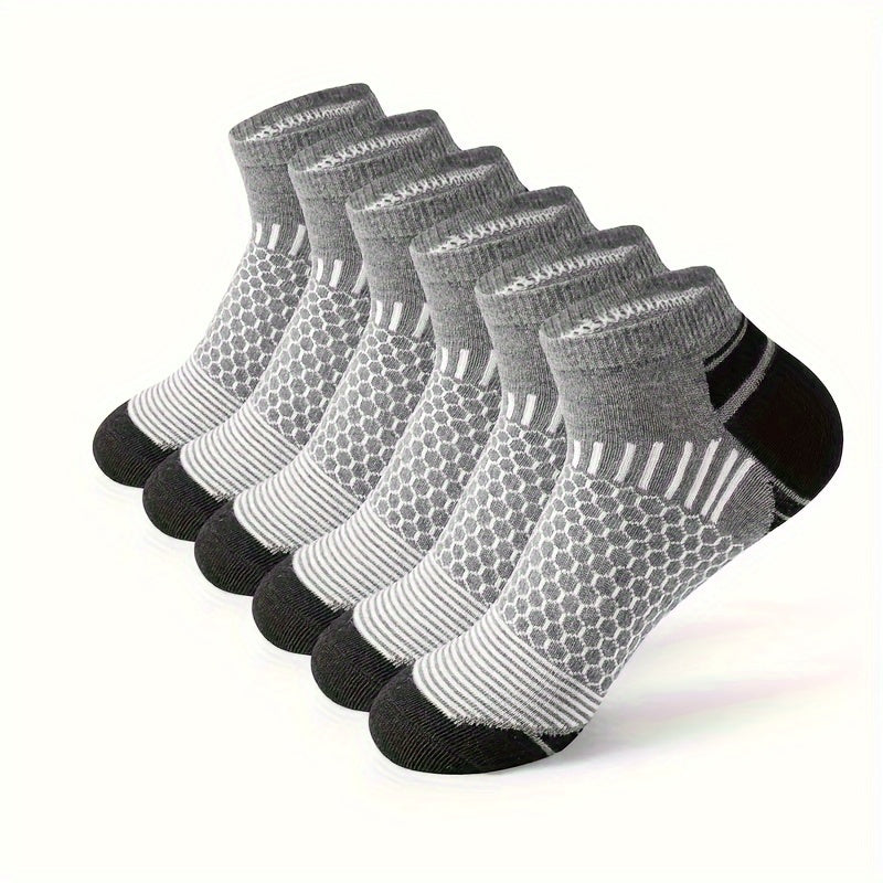 Men's Low Cut Ankle Socks 6 Pairs Breathable Sweat-Absorbing Odor-Resistant All Seasons