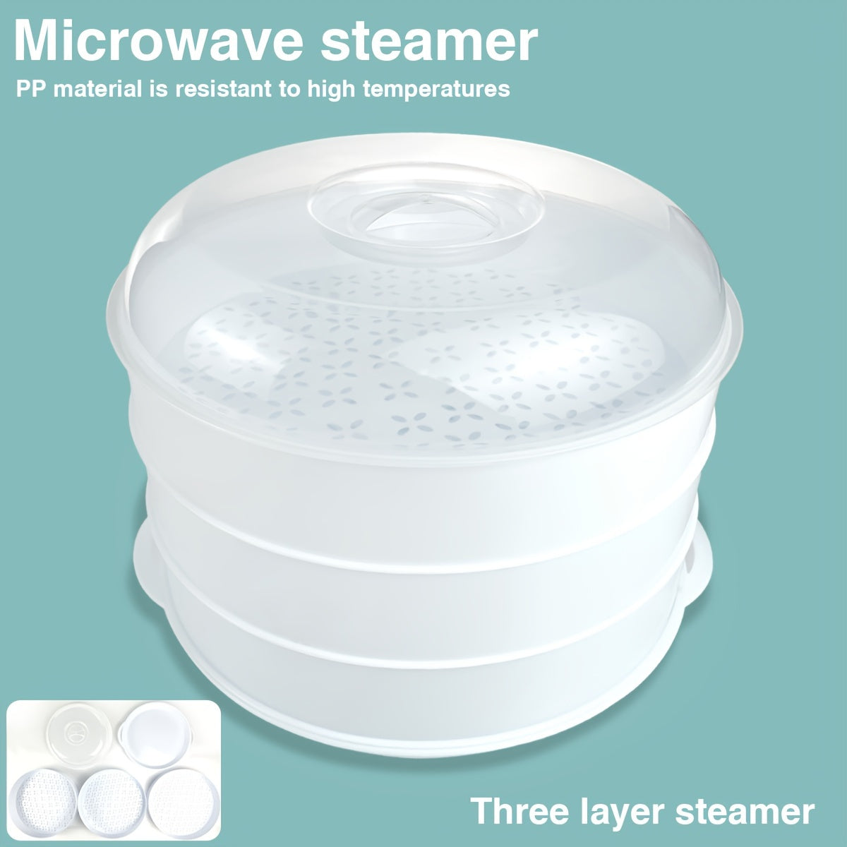 Double Boiler Steamer Multi-Tier Food Steaming System for Vegetables Rice Fish