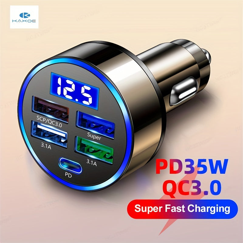 Fast Charging Car Phone Charger Adapter USB-C Quick Charge 3.0 4 Ports