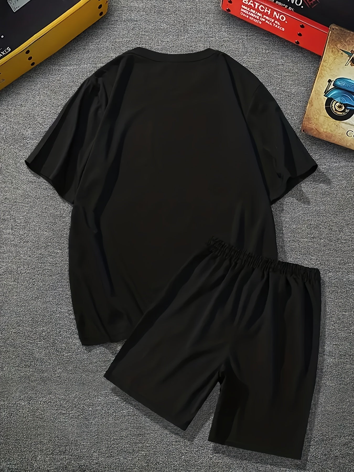 Men's Plus Size Graphic Print T-Shirt and Shorts Set for Summer Outdoor Sports