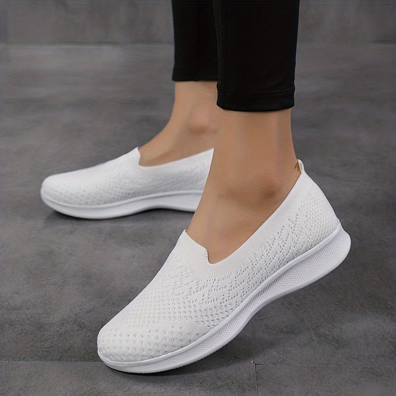 Women's Mesh Slip-On Sneakers Breathable Casual Low-Top Shoes