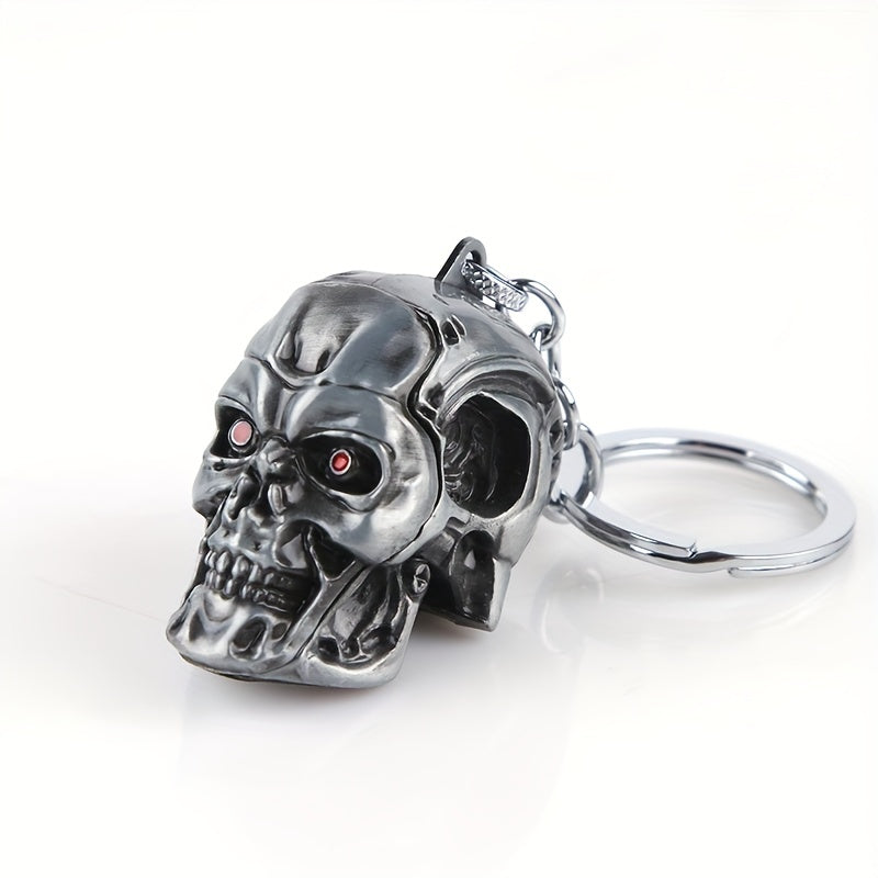 Skull Keychain with Gold Pendant, Stylish Movie-Inspired Accessory