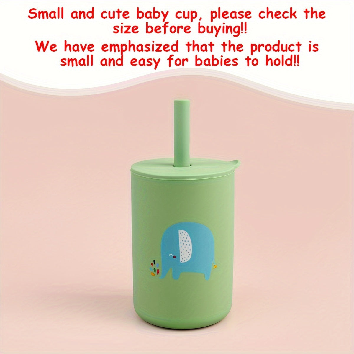 Silicone Training Cup for Toddlers BPA-Free Microwave Safe Dishwasher Safe with Lid and Straw