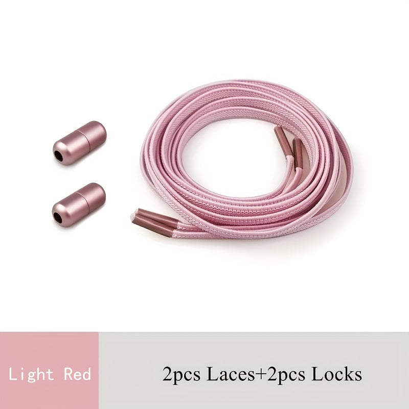 Elastic Shoelaces for Adults and Youths, Metal Caps, No Tying Needed