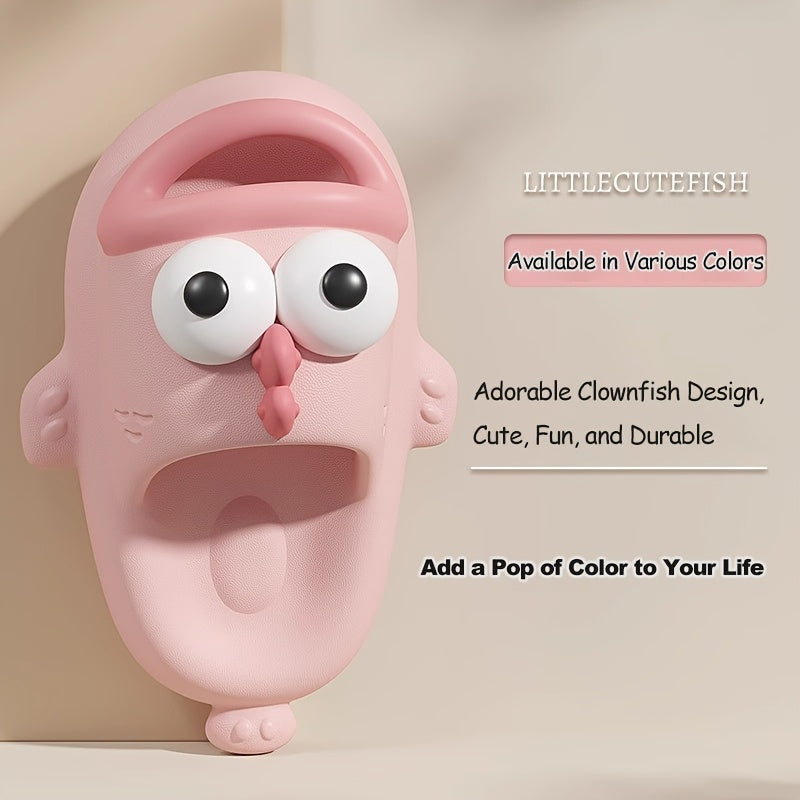 Unisex Cartoon Clownfish Slip-On Slippers Cushioned EVA Indoor Outdoor