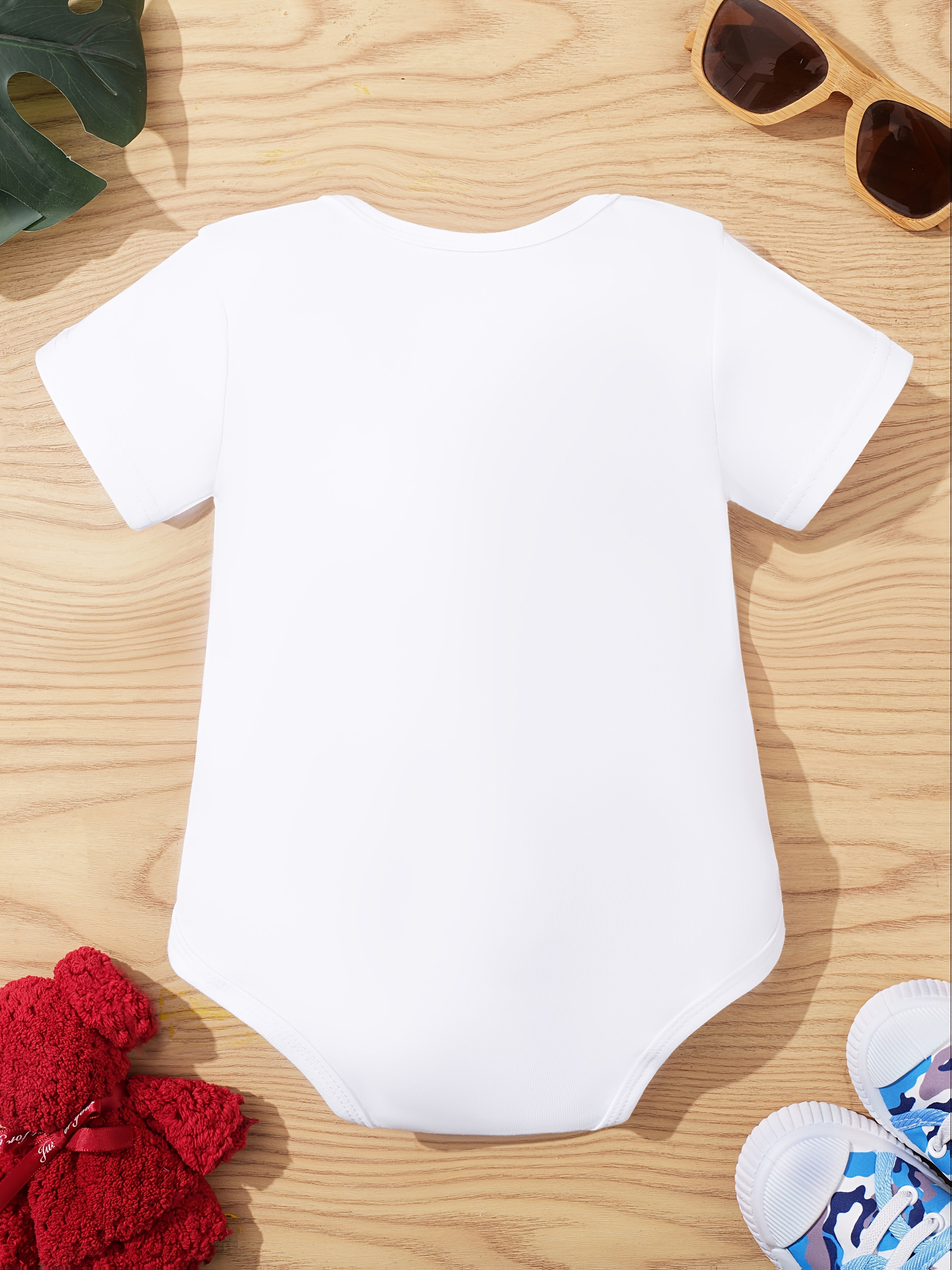Unisex Baby Cotton Knit Onesie Short Sleeve Crew Neck Button Front Summer Casual
