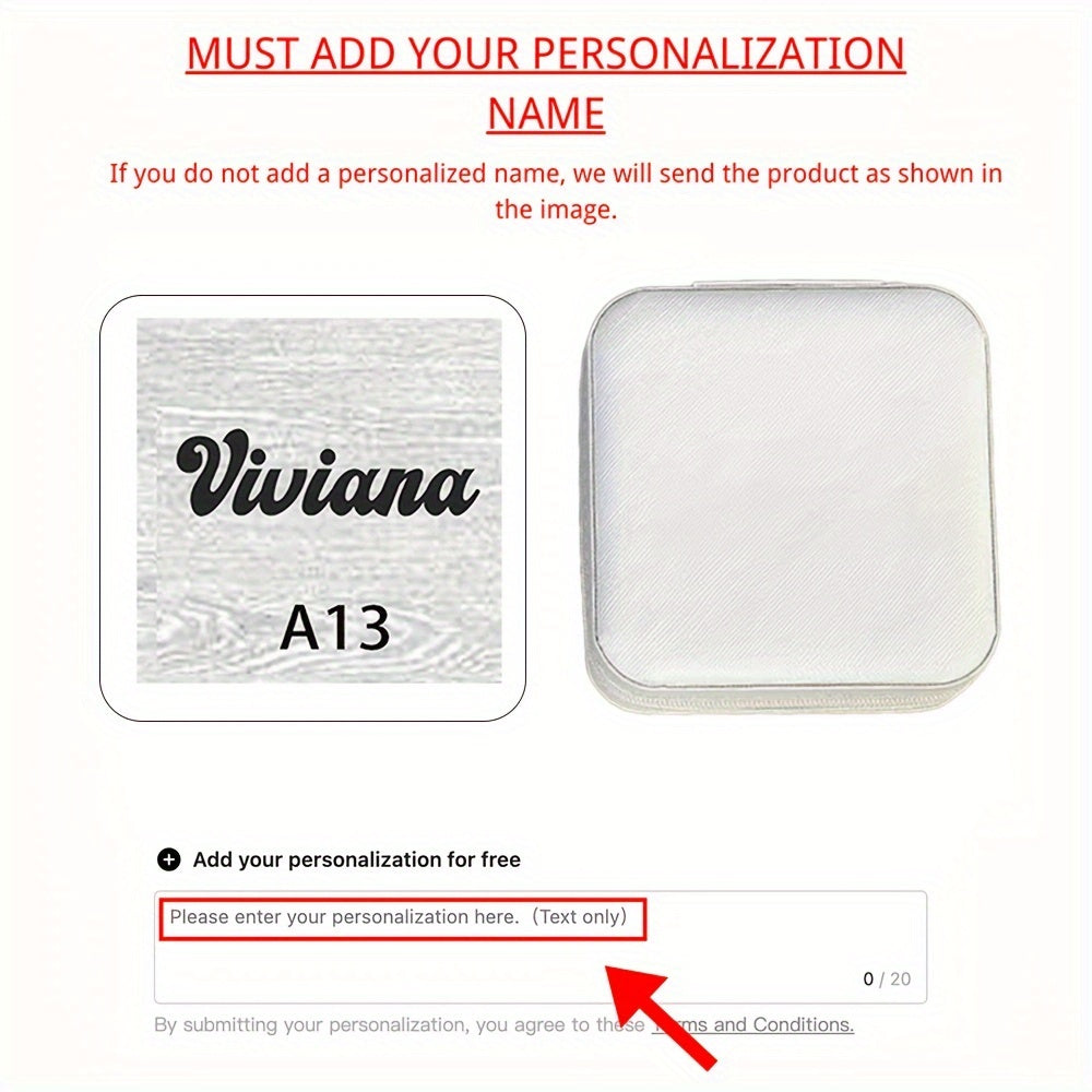 Personalized Jewelry Box for Women Leather Travel Storage Gift for Mom Bridesmaid