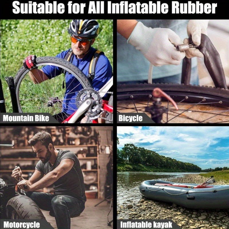 Universal Tire Repair Kit with Faux Leather Case Multi-Tool for Cars Trucks RVs