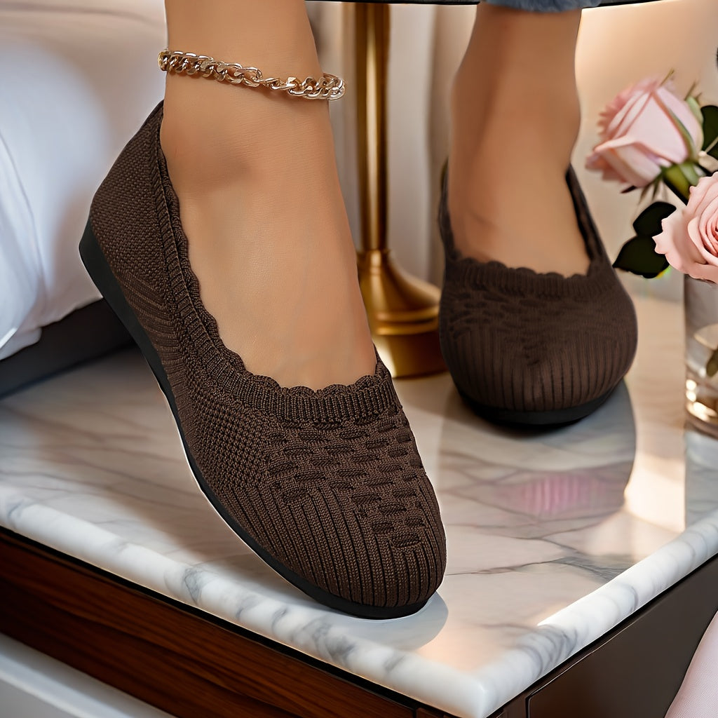 Женские легкие туфли-слипы из дышащей тканой ткани для всех сезонов, черные