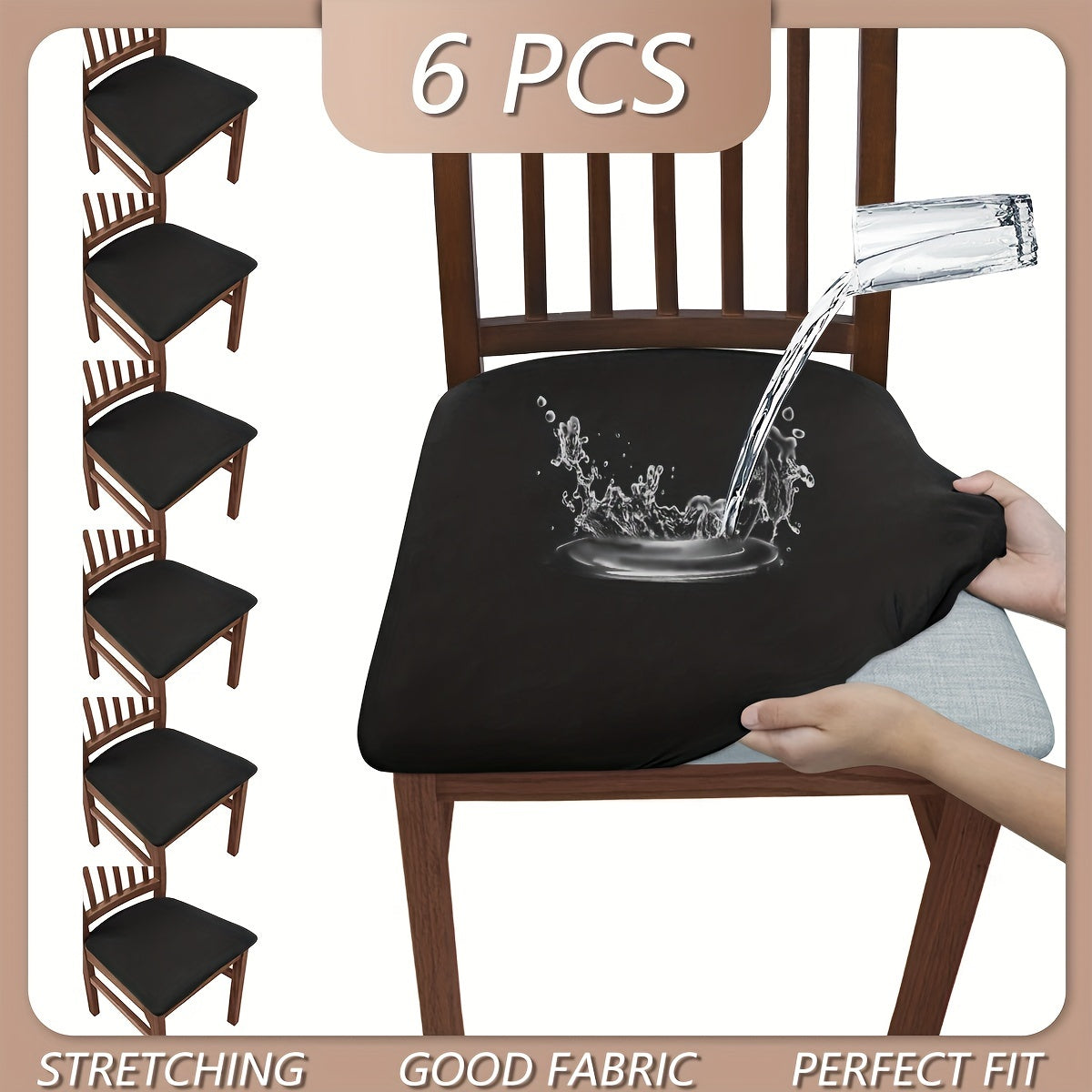 Высокоэластичные чехлы для стульев однотонных цветов, 4 или 6 штук в наборе. Пылезащитные и водоотталкивающие, washable и съемные. Идеально подходят для гостиных, столовых и отелей.