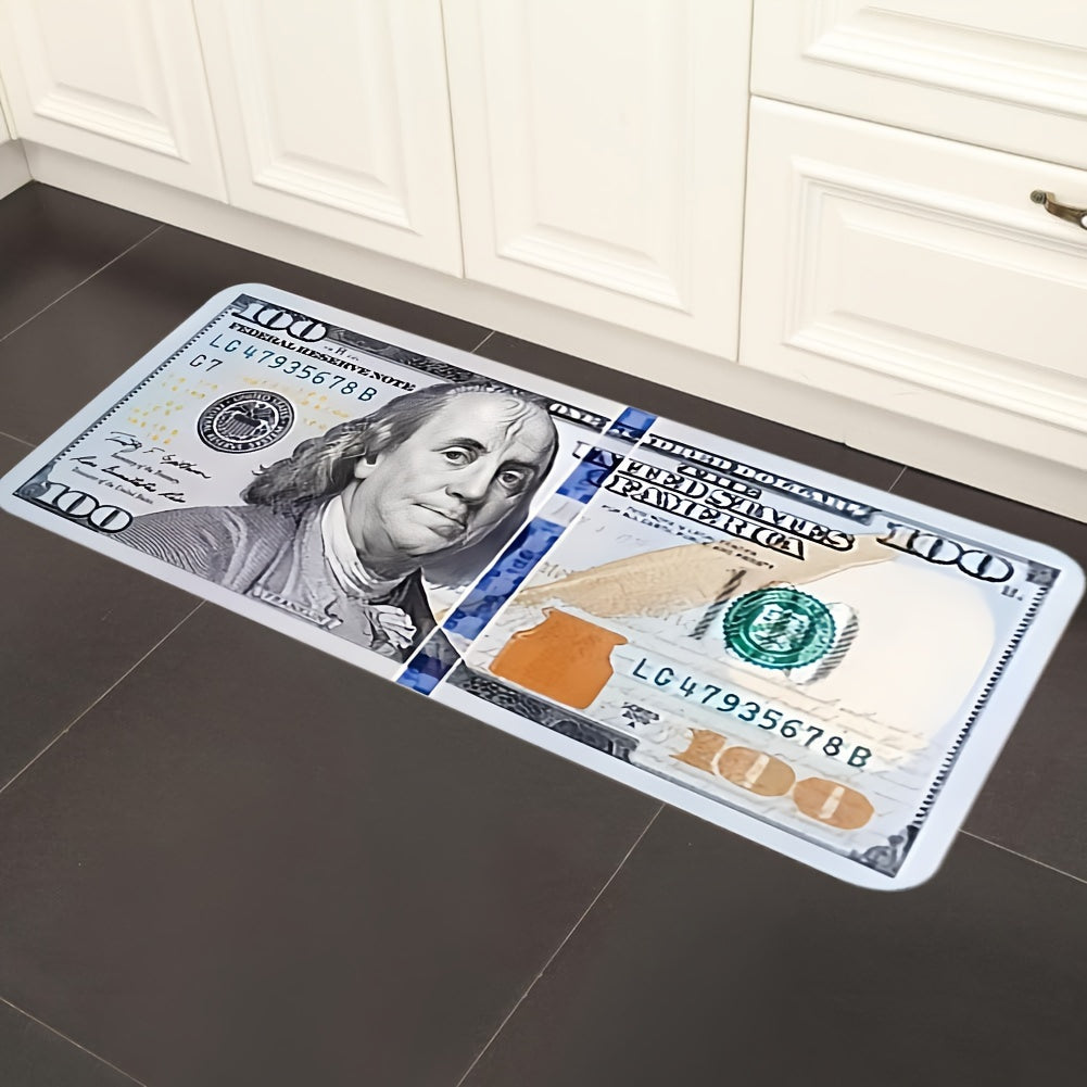 Washable Rectangle Area Rug with Bill Pattern, Creative Runner for Living Room and Holiday Decor