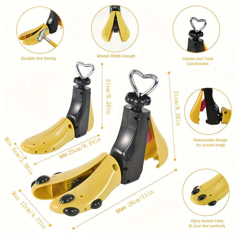 Men Women Shoe Stretchers and Puller Sets Plastic Yellow Black Accessories