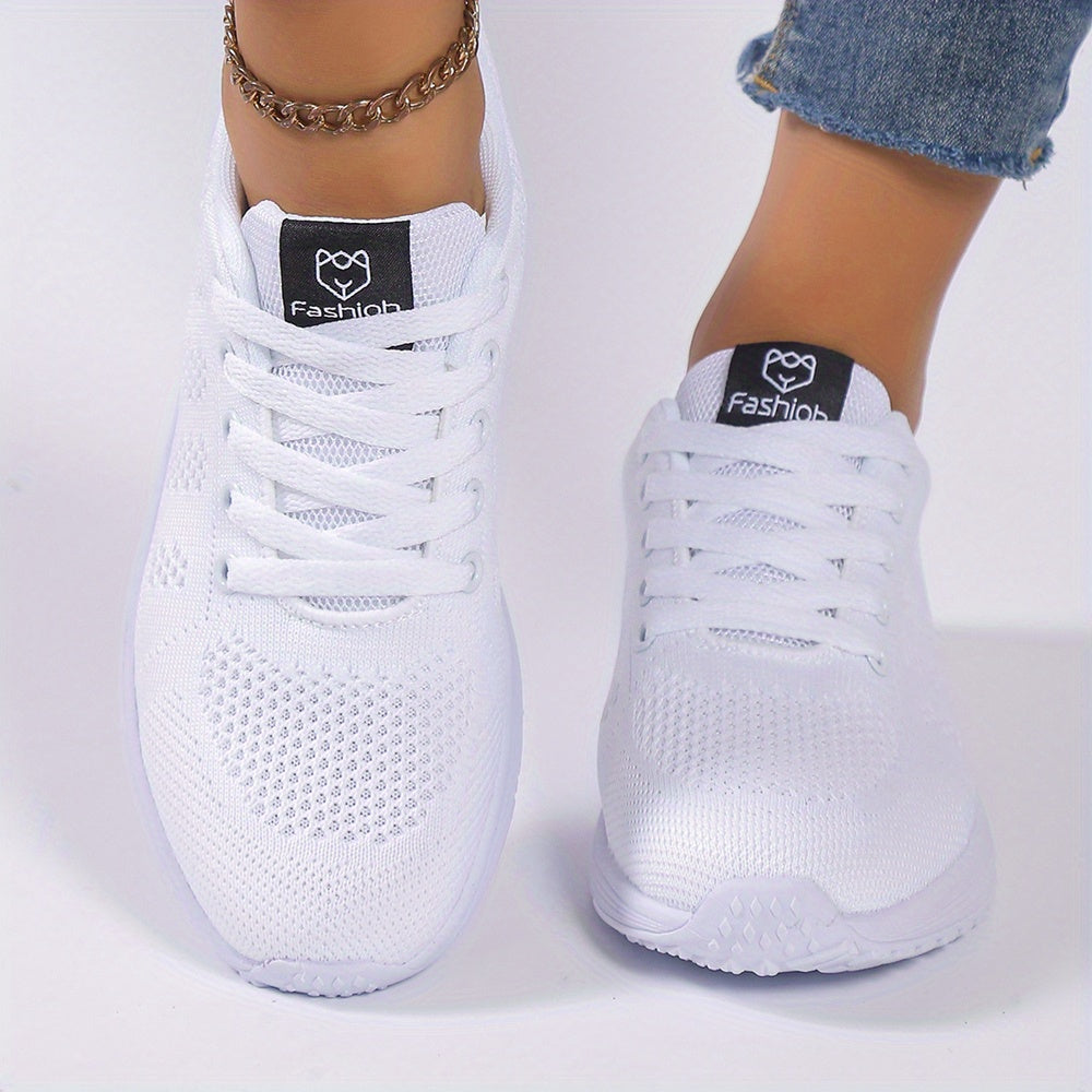 Zapatillas de plataforma transpirables para mujer, negras con rayas rosas, zapatillas ligeras para correr