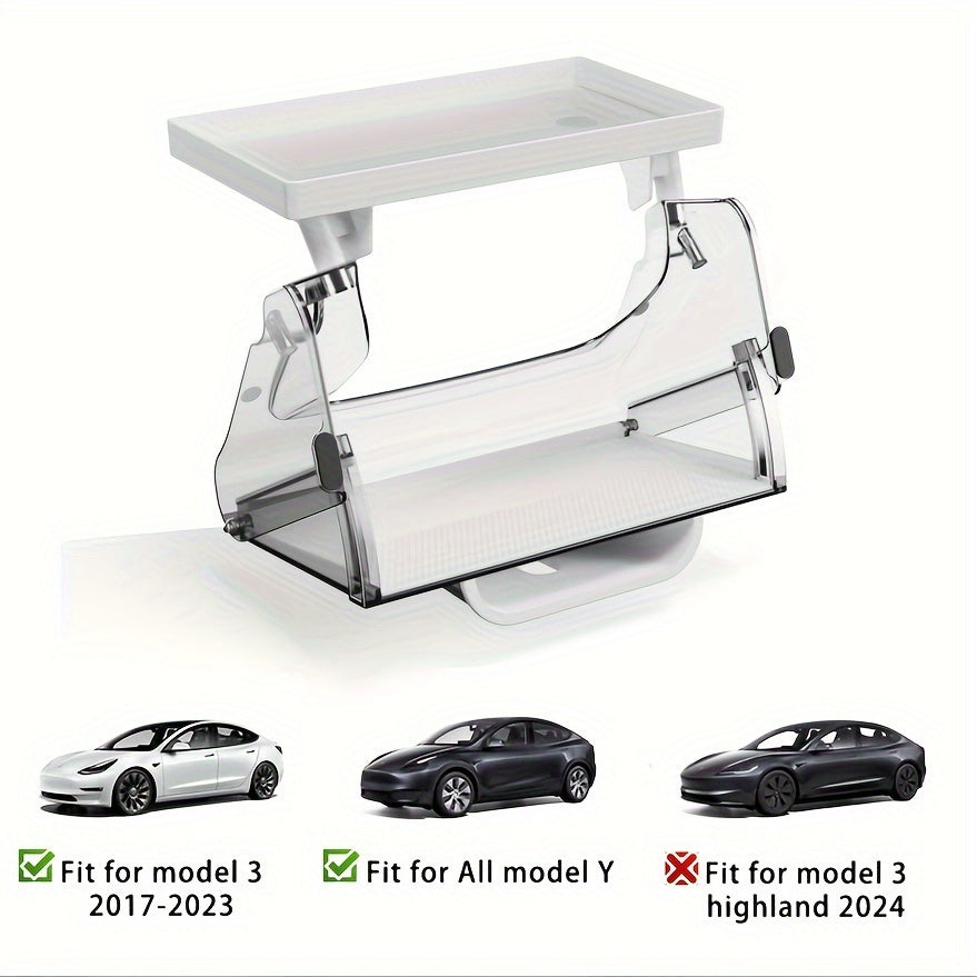 Car Interior Organizer for Tesla Model Y and 3 PC Material Under Screen Storage