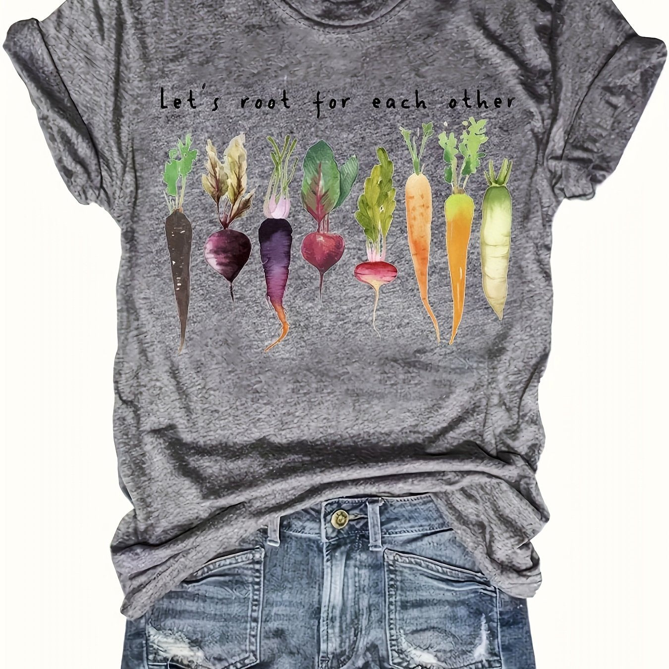 Women Short Sleeve Casual T-Shirt Summer Loose Round Neck Top