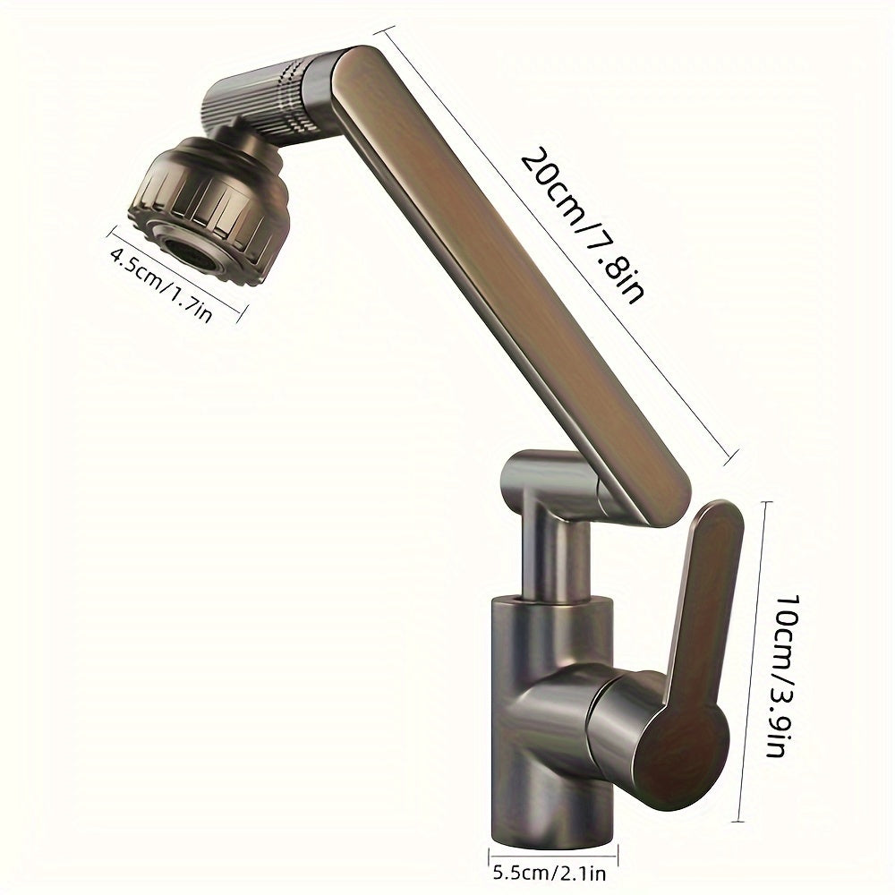 Modern Robotic Arm Kitchen Faucet with 360° Adjustable Spout Single Hole Deck Mount Water Diverter Eco-Friendly Finish